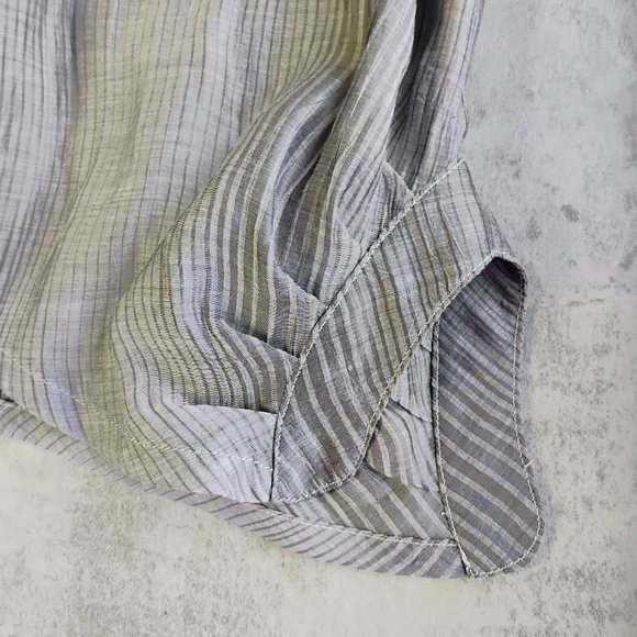 IC By Connie K Button Down Semi Sheer Tunic Top Lagenlook Art To Wear Size Small - Picture 9 of 12